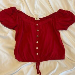 Red Hollister Off the shoulder shirt